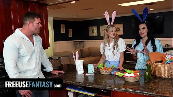 Easter Bunnies Blake Blossom, Sandy Love Get Fucked While Prepping For The Holiday - FreeUse Fantasy