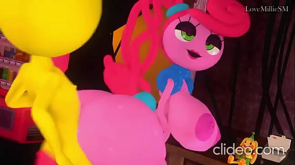 Mommy long legs plays with her new friend