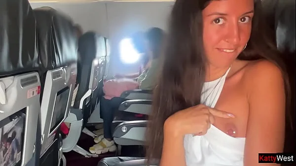 Public blowjob on Airplane - we got caught!