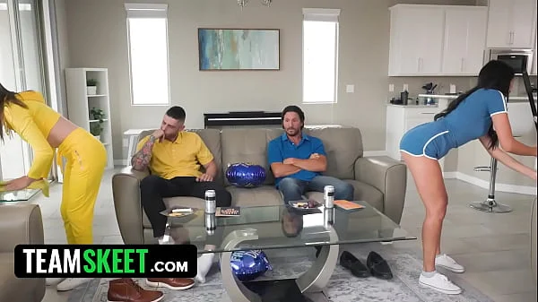 Gorgeous Young Sluts Strip Down And Pound Their StepDads To Celebrate Step-Father's Day