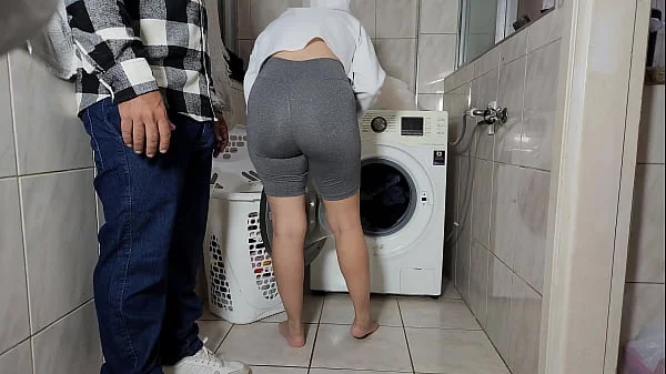 Fuck me Daddy! We were caught. I sent my Stepdaughter to do laundry and she teased me. My wife didn't like it