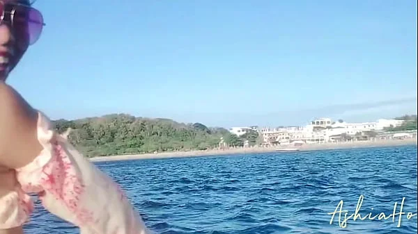 Escaped from the city by jet sky for filling my pussy by cum