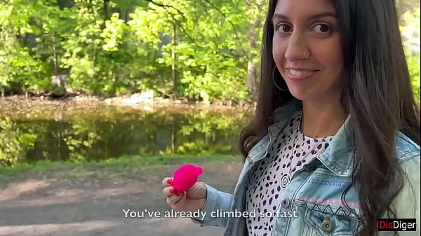 Girlfriend gets orgasms in a public park and I control it with a toy from Flirtwithsb