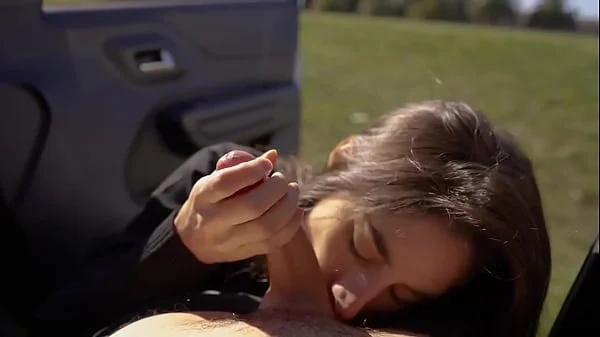 Horny Teen Sucked and Swallowed me on our Road Trip - Amateur POV