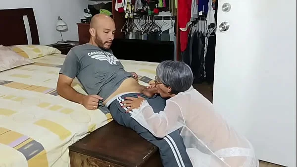 My stepmother fucks me in the room