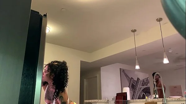 Sexy Latina Putting the Groceries away then take a Big Black Dick (Part 2)