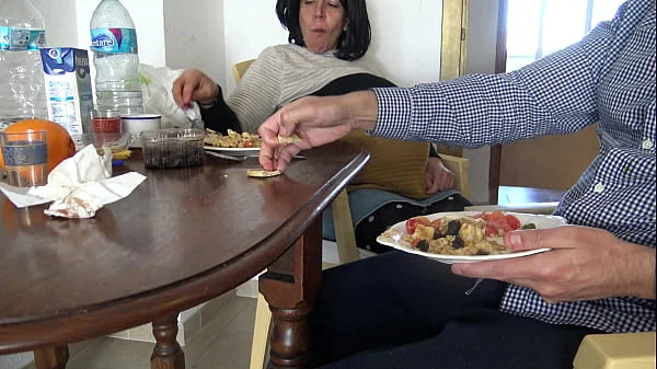 hot pregnant algerian milf and masturbating stepson during breakfast