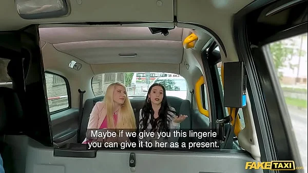 Fake Taxi Two sexy horny babes give the taxi driver a pity fuck