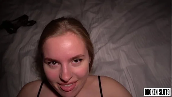 SHE CAN'T WAIT TO BE FUCKED - Horny Blonde Teen Loves It ROUGH