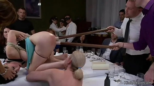 Slave stuffed with food in public