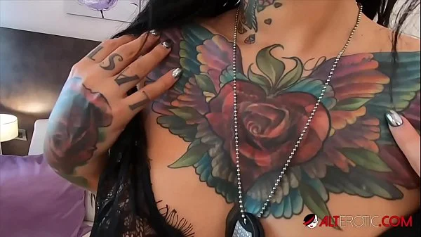 Busty tattooed Adel Asanti has her holes stretched wide
