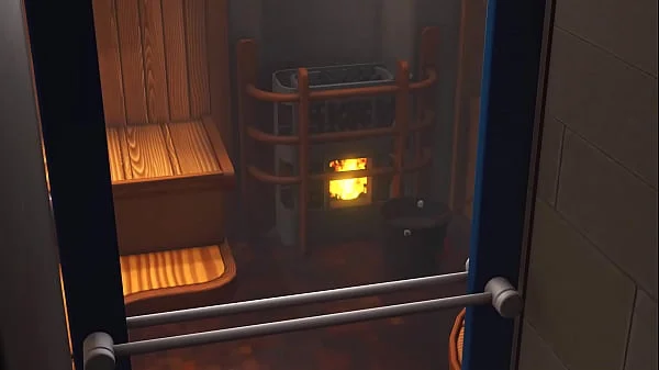 Virgin nerdy girl in glasses gets fucked by a black big cock in sauna
