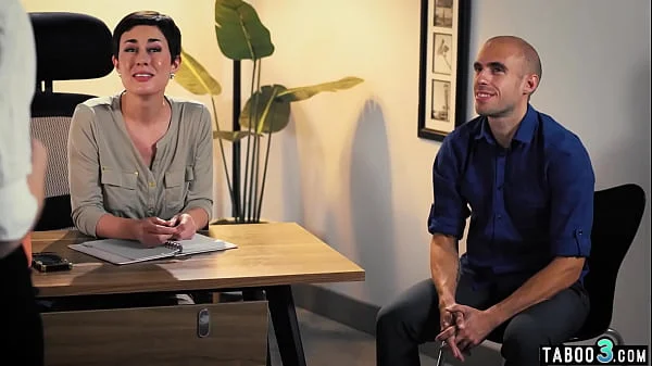 Manipulative MILF boss Olive Glass demands that personal assistant fuck her husband