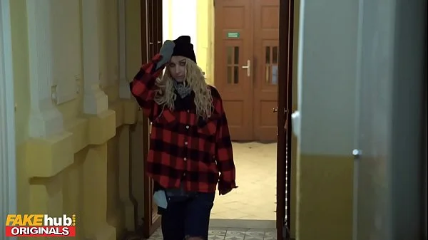 FAKE FANTASY Runaway Blonde with beautiful body picked up for sex