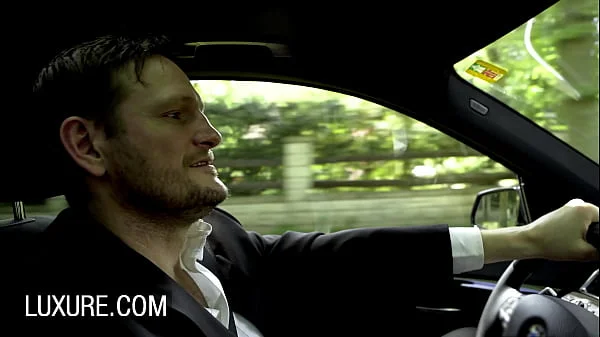 Lucky limo driver in a hot threesome with Anna Polina and Jessie Volt
