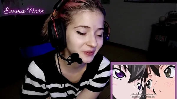 18yo youtuber gets horny watching hentai during the stream and masturbates - Emma Fiore