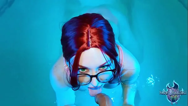 Redhead Cleans Pool Cleaner's Dick POV