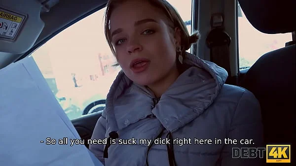 DEBT4k. Young debtor with cute face thinks sex is better than penalty