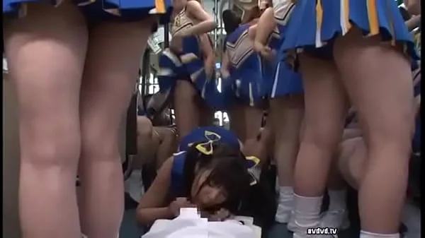 Japanese Cheerleaders fucked on a bus