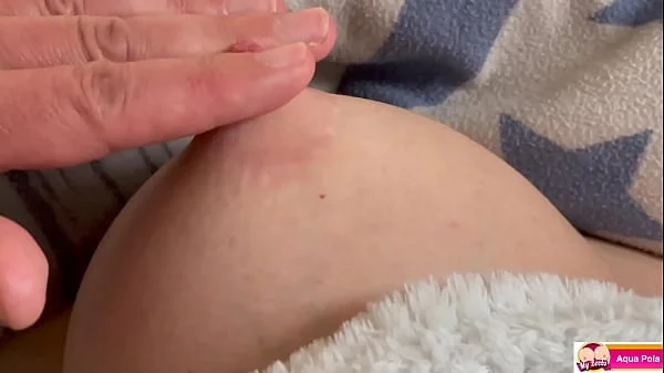 Hand Job with a lot Cum on Big Tits when He Play with My Nipples