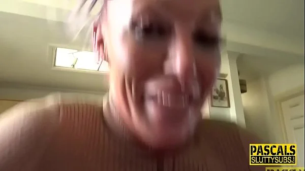 Tattooed submissive milf with big tits