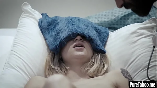 Helpless blonde used by a dirty doctor with huge thing
