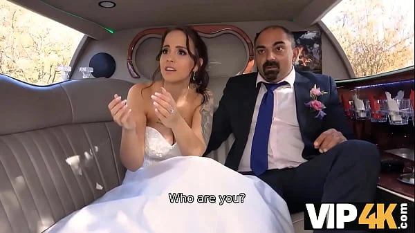 VIP4K. Bride permits husband to watch her having ass scored in limo